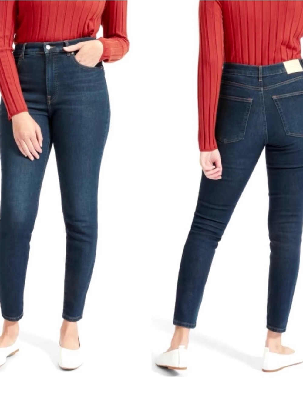 Everlane Dark Blue The High-Rise Skinny Jeans